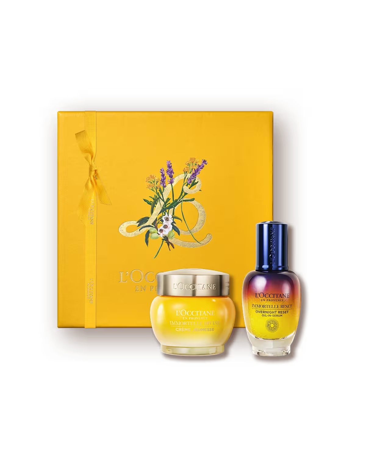 L'Occitane Divine and Reset Christmas face care gift box with Immortelle Divine Cream and Reset serum