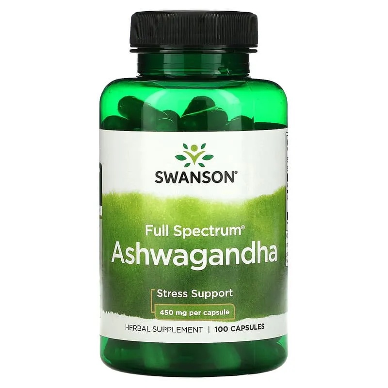 Swanson Full Spectrum Ashwagandha capsules sold at Mass-zone.eu